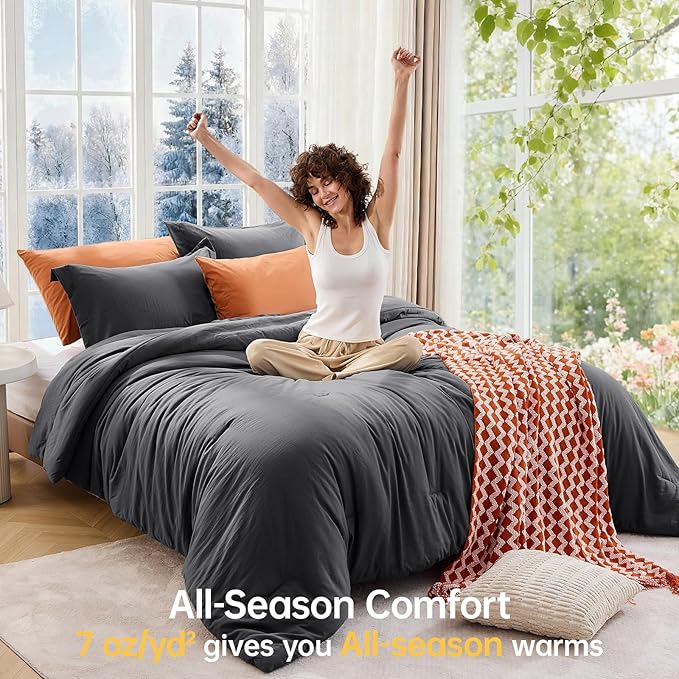 MUXHOMO Queen Comforter Set, All Season Ultra Soft Down Alternative Bedding - Image 4