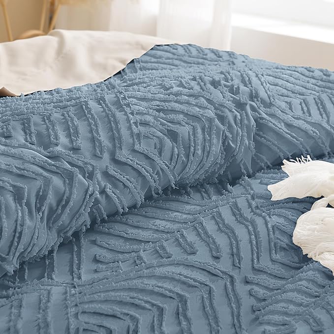 Andency Blue Comforter Set Full Size, 3 Pieces Boho Lightweight Fluffy Bedding - Image 5