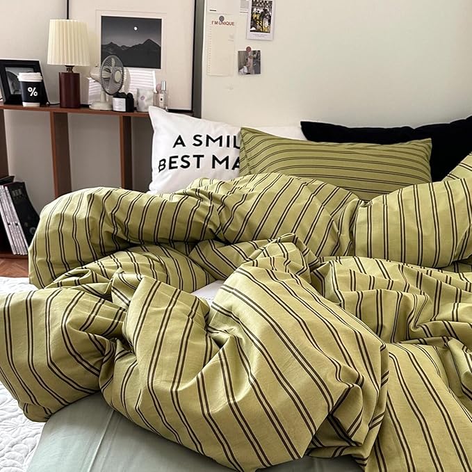 mixinni Vintage Stripes Duvet Cover Set Queen - Image 5