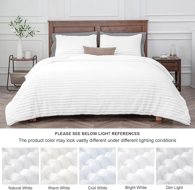 BEDELITE Fleece Oversized Queen Comforter Set -Super Soft & Warm Fluffy Bright - Image 8