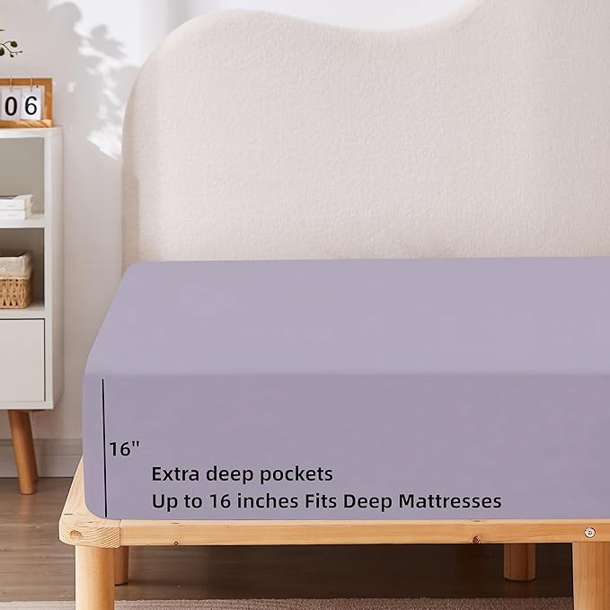 HBHLFZ Twin XL Fitted Sheet Only, Soft Breathable Bottom Sheet - Image 3