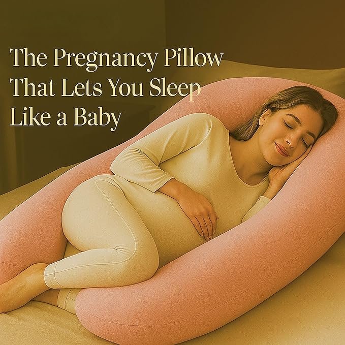 U-Shaped Pregnancy Pillow – 100% Cotton Cover, Full Body Maternity Support - Image 2