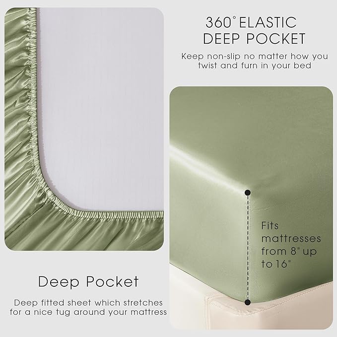 FreshCulture Satin Sheets Twin XL Bed Set - Image 4