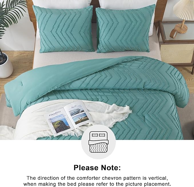 Andency Grayish Teal Twin/Twin XL Comforter Set, Twin Bed Comforter - Image 5