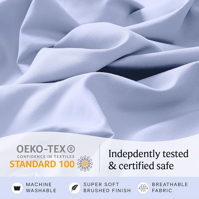 LuxClub 3 PC Twin Sheet Set, Deep Pockets Wrinkle Free Cooling Bed Sheets Hotel - Image 5