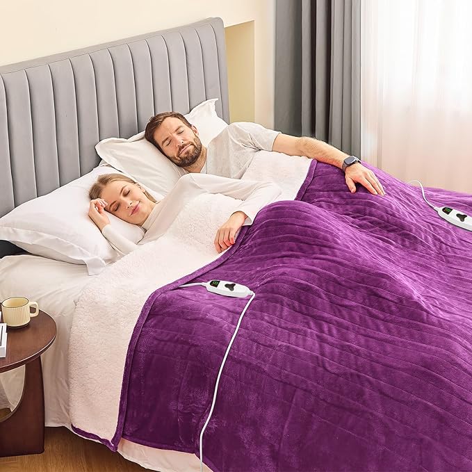 greenoak Heated Blanket Electric King Size 100"X90" Dual Control, Heating - Image 3