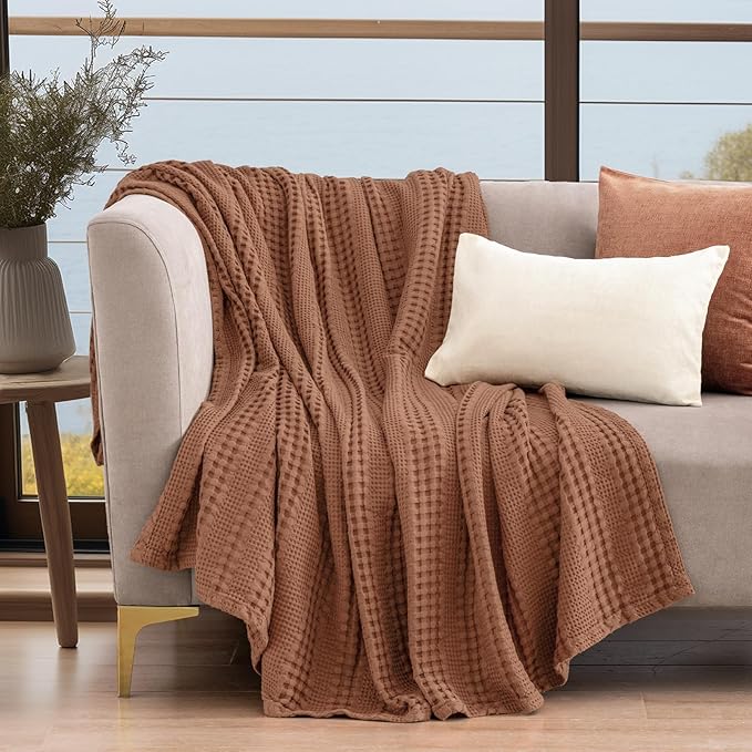 PHF Cooling Waffle Blanket King Size, Lightweight 60% Rayon from Bamboo & 40% - Image 5