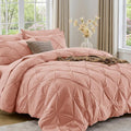 Sasttie California King Comforter Set, 7-Piece Bed in a Bag Cal King, Pintuck by SASTTIE