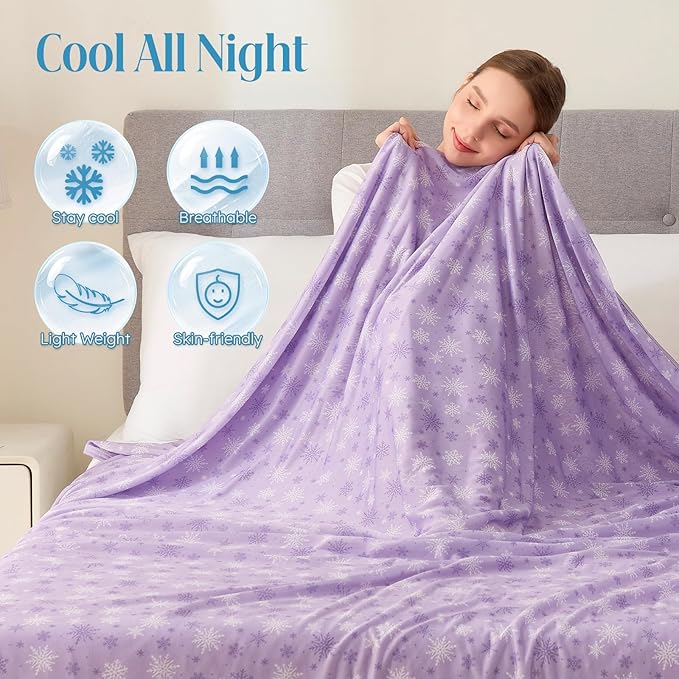 OIGAE Cooling Blanket for Hot Sleepers – Thin Summer Cooling Blanket Queen Size - Image 3