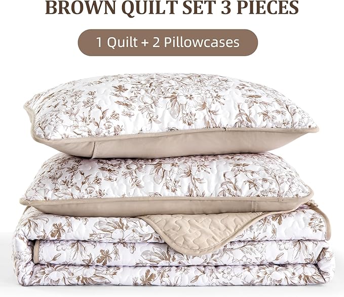 WONGS BEDDING King Size Quilt Set, Botanical Quilt - Image 7