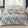 Whale Flotilla Reversible Printed Quilts Queen Size, Extra Soft Boho Floral by WHALEFLOTILLA