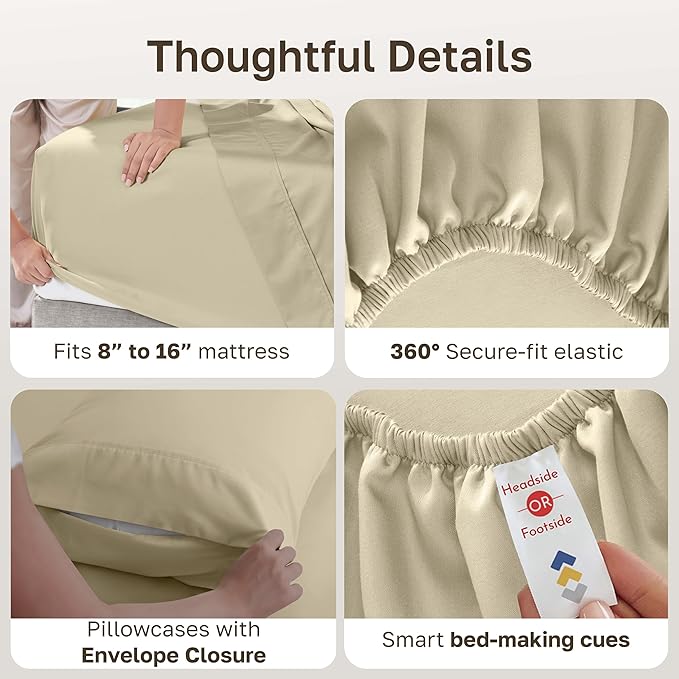 California Design Den 6 Piece King Size Sheets Set - Image 6
