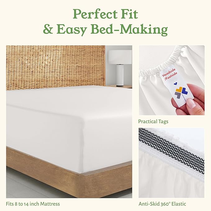 California Design Den 100% Organic Cotton Twin Fitted Sheet Only - Image 6