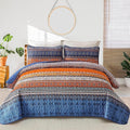 WONGS BEDDING Boho Quilt Set California King, Lightweight Microfiber Bed Decor by WONGSBEDDING