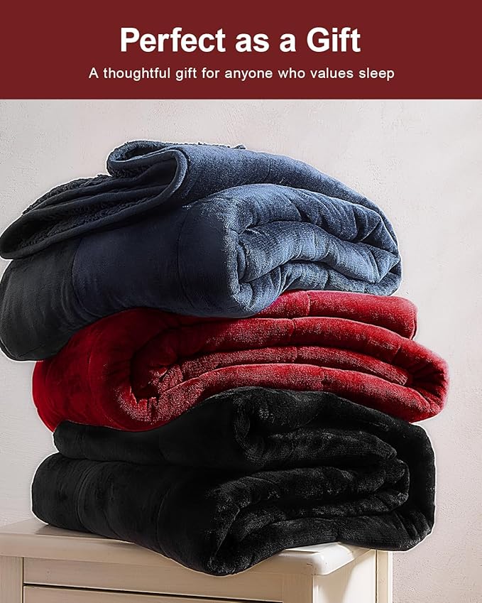 Super Fuzzy Soft Sherpa Fleece Weighted Blanket, 20 lbs Dual Sided Fluffy Heavy - Image 7