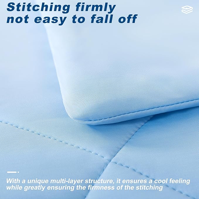 Cooling Comforter Twin Size, Double-Sided Cold Tech Fabric Quilted Bed - Image 4