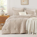 Andency Khaki Oversized Super King Plus Comforter Set 128x120, Extra Large King by Andency