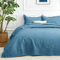Love's cabin Oversized King Size Quilt Bedding Set Misty Blue Bedspreads by Lovescabin