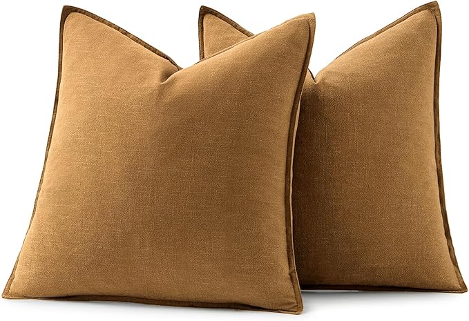 MIULEE Decorative Linen Euro Sham Pillow Covers 24x24 Hazel ​Boho Farmhouse​ - Image 6