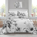 Floral Quilt Set California King 3 Pieces Grey Floral Quilt Coverlet Set Soft by DRUCON