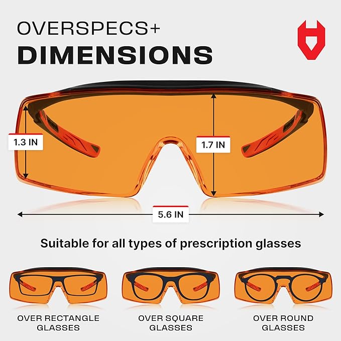 NoCry Blue Light Blocking Safety Glasses Over Eyeglasses - Image 6
