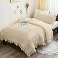 WONGS BEDDING Comforter Set Twin, 3 Pieces Ruffle by WONGSBEDDING
