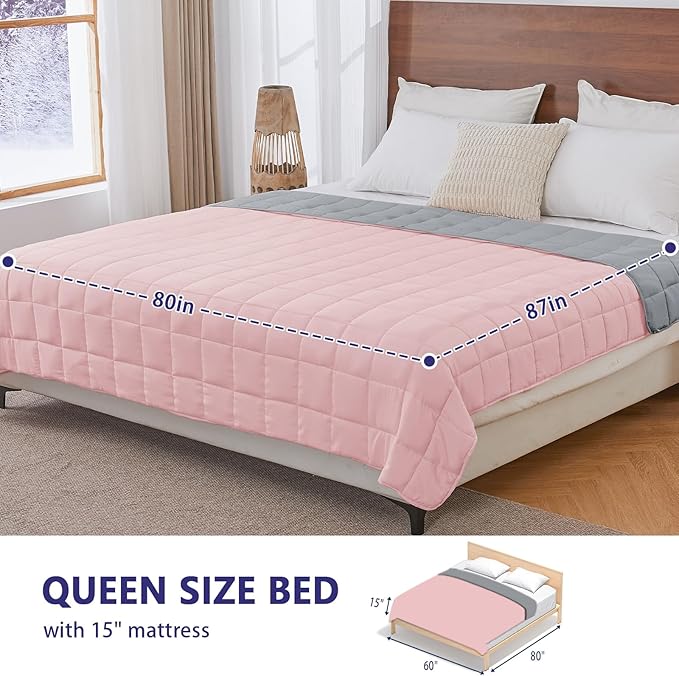 King Size Weighted Blanket for Adults Cooling Heavy Blanket for Sleeping - Image 2