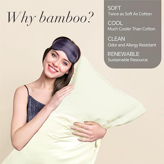 BEDELITE King Size Pillow Cases Set of 2, Rayon Derived from Bamboo, Cooling - Image 2