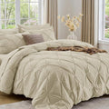 Sasttie California King Comforter Set, 7-Piece Bed in a Bag Cal King, Pintuck by SASTTIE
