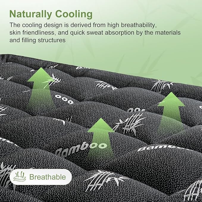 California King Size Mattress Topper Viscose Derived from Bamboo, Soft Thick - Image 3