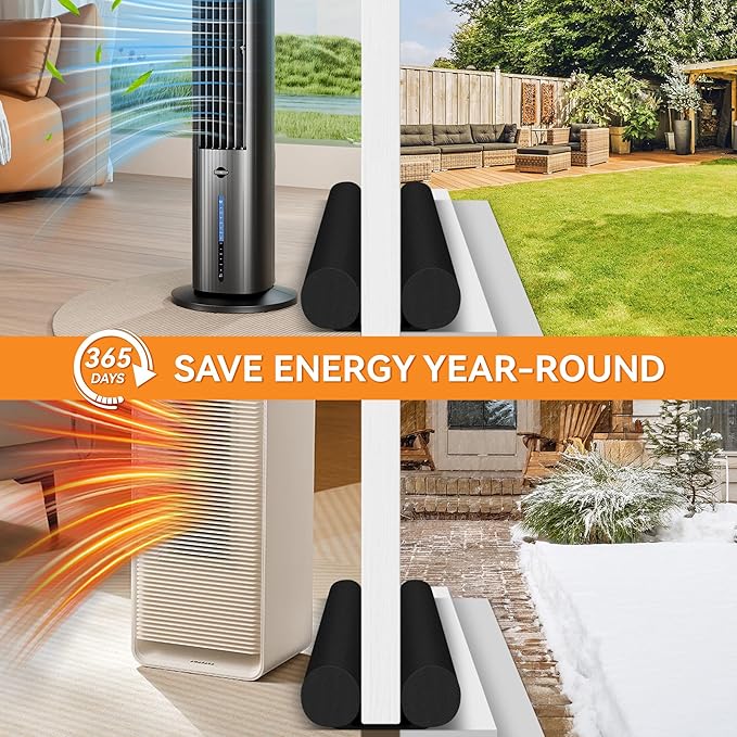 (2 Pack) Under Door Draft Stopper, Under Door Blocker Size of Adjustable Size from 30" to 36", Easy Install,Gap Filler, Reduces Air Draft, Noise & Sound, Door Seal for Improved Insulation