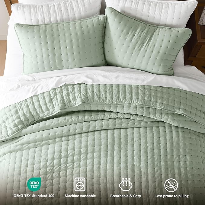 WDCOZY Sage Green Twin Quit Size Bedding Sets - Image 7