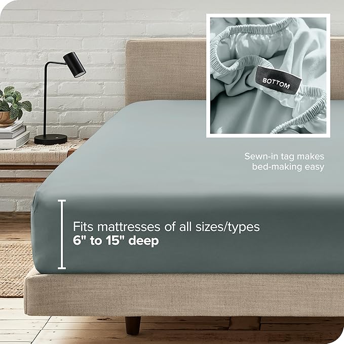 Bare Home Fitted Bottom Sheet Twin Extra Long Size - Image 6