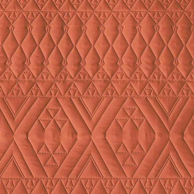akkialla Full/Queen Size Quilt Bedding Set, Burnt Orange Lightweight Microfiber - Image 8