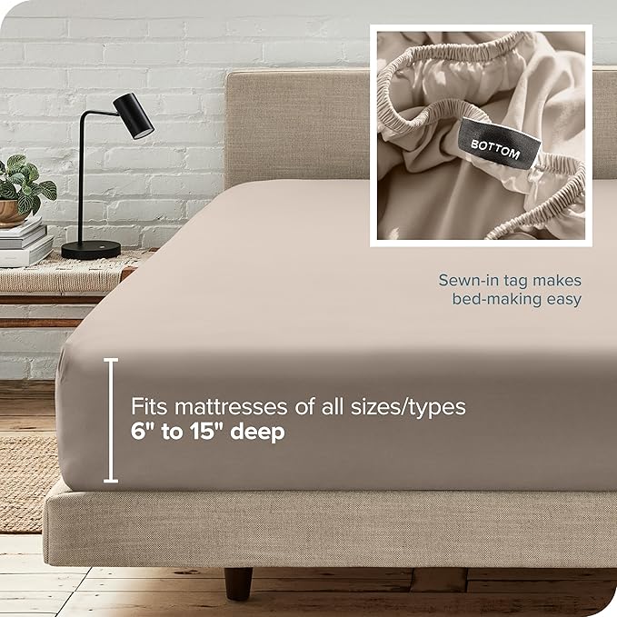Bare Home Fitted Bottom Sheet Queen Size - Image 6