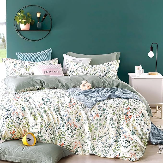LEMIROE Floral Cotton Comforter Twin Size by LEMIROEBEDDING