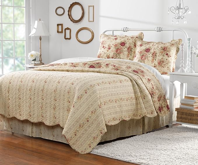 Greenland Home Antique Rose 100% Cotton Heirloom-Quality Quilt Set, 5-Piece - Image 2