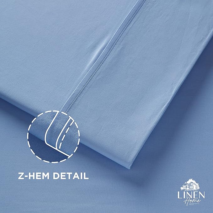 Linen Home 100% Cotton Percale 1 Flat Sheet, Full Size - Image 3
