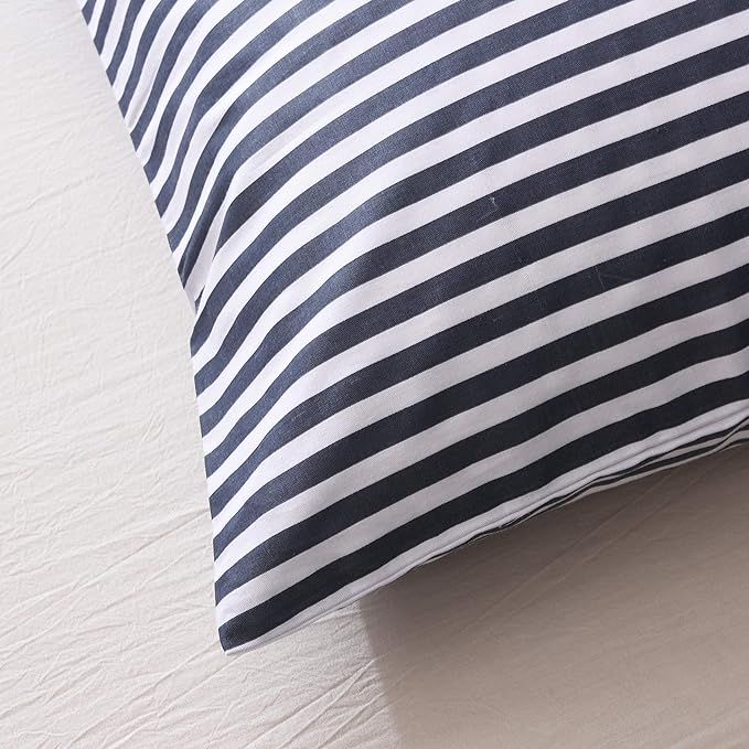 JELLYMONI 100% Natural Cotton 3pcs Striped Duvet Cover Sets, - Image 4