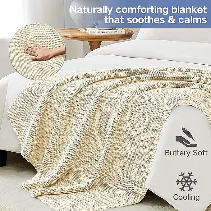 Guohaoi Knitted Weighted Blanket Kids No Beads Cooling Heavy Blanket, Home - Image 5