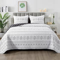 Andency Black White California King Quilt Set, 3 Pieces Boho Lightweight Soft by Andency