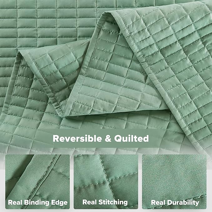 Comfort Spaces Kienna Quilt Set- Double Sided Stitching Design Summer Blanket - Image 6