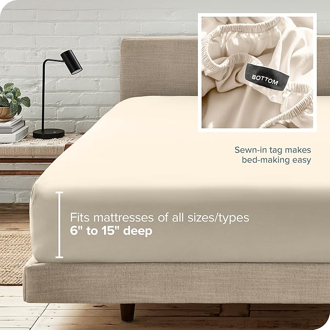 Bare Home Fitted Bottom Sheet Queen Size - Image 6