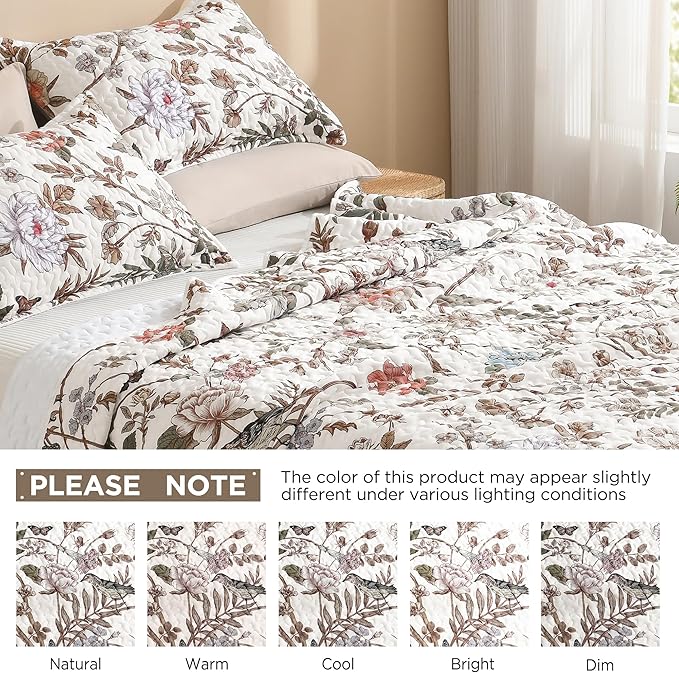 Litanika Floral White Quilt Queen Size - Image 8
