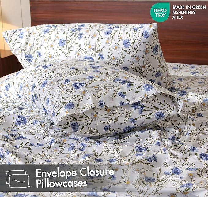RUVANTI 100% Cotton Sheets – King Size Percale Bedding, Cooling & Breathable - Image 5