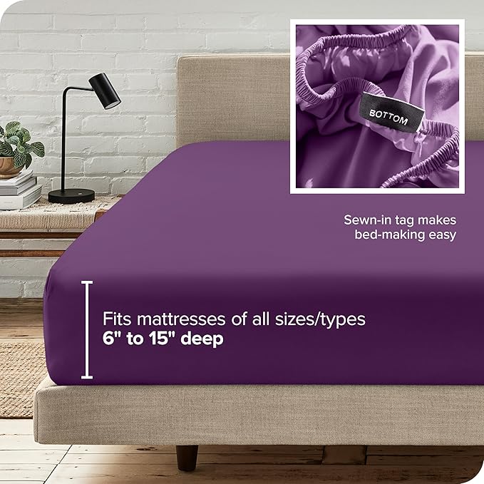 Bare Home Fitted Bottom Sheet Queen Size - Image 6