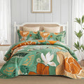 Tyrot 3 Piece Sage Green Boho Floral Californial King Quilt Sets Farmhouse by TyrotHomeDecor
