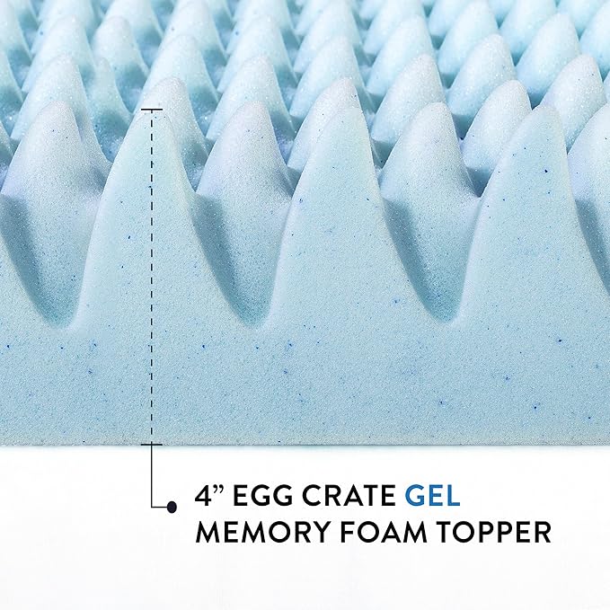 Best Price Mattress 4 Inch Egg Crate Memory Foam Mattress Topper - Image 8