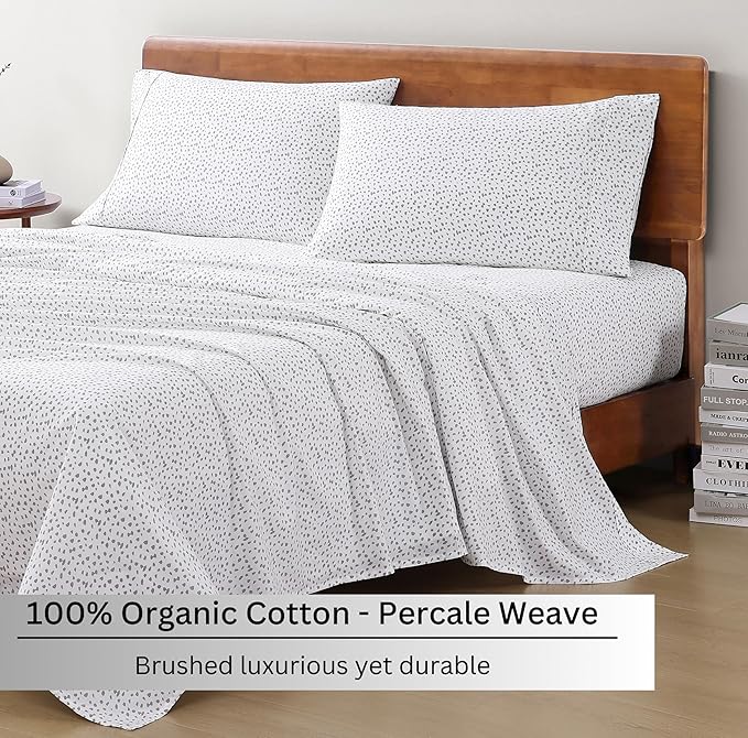 LANE LINEN Sustainably Produced 100% Organic Cotton Queen Sheet Set, Soft & - Image 3