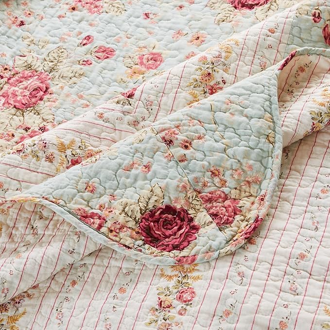 Greenland Home Antique Rose 100% Cotton Heirloom-Quality Quilt Set, 2-Piece - Image 5